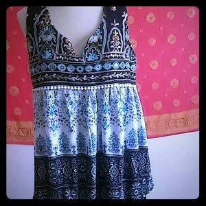 Embroidered sleeveless blouse